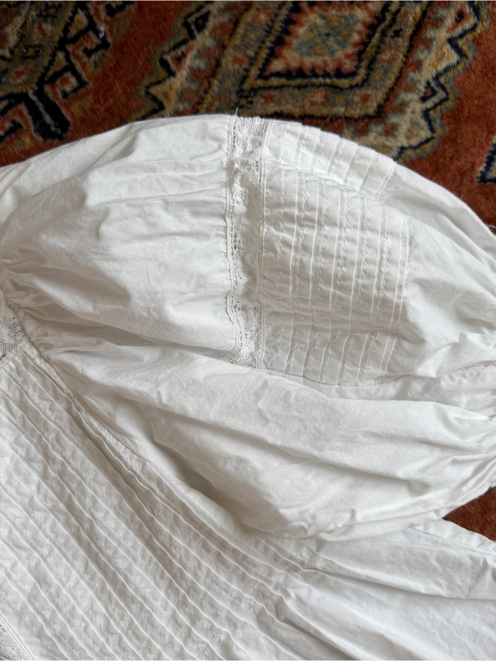 Zara White Lace-Trim Blouse - Picture 5 of 8